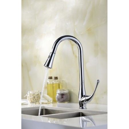 Anzzi Singer Single-Handle Pull-Down Kitchen Faucet, Polished Chrome KF-AZ041
